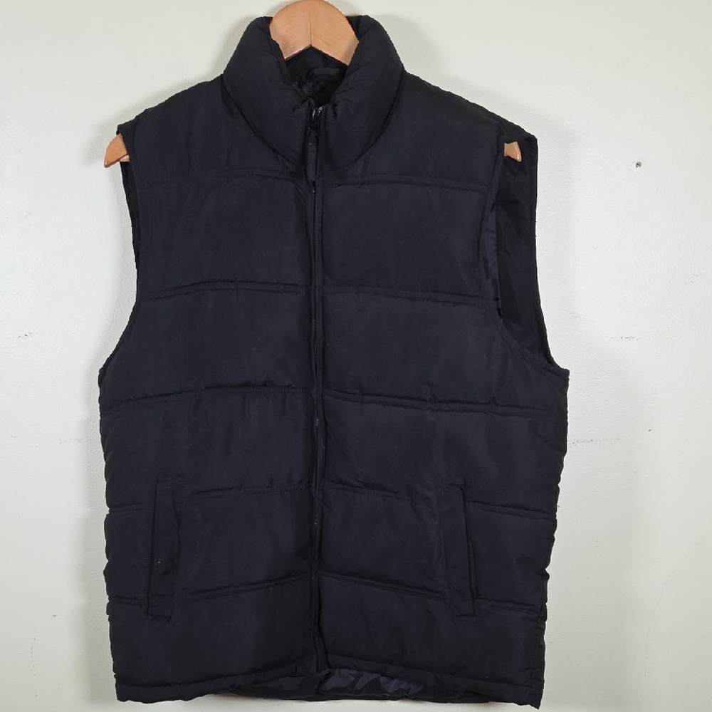 Old Mill Men's Black Puffer Vest size Medium Full Zip